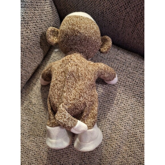 Gemmy-Monkey Town-Brown,White & Red Sock Monkey Plush-Sings “Dynamite” and Dance - Picture 4 of 7